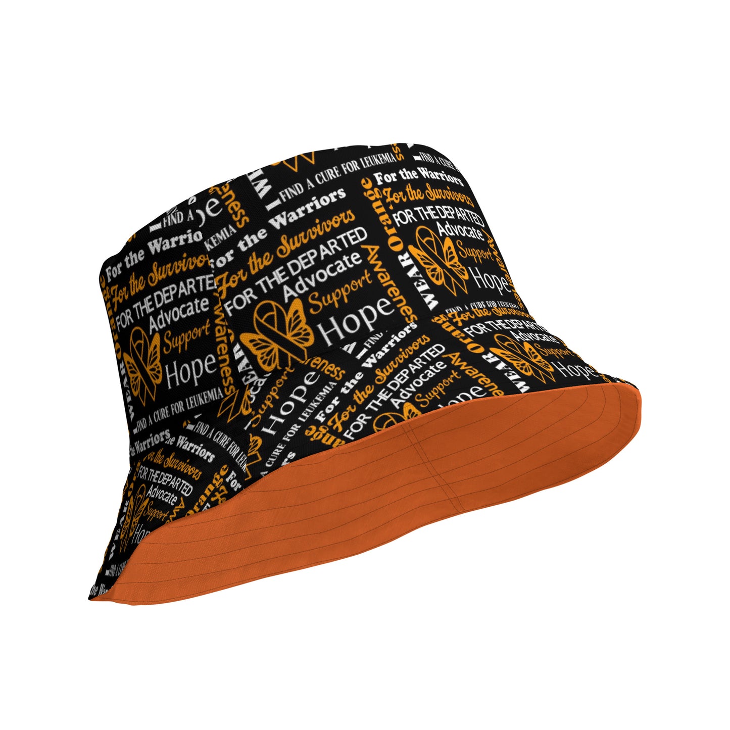 Find a Cure for Leukemia - Reversible Bucket Hat (Inside Black dp)