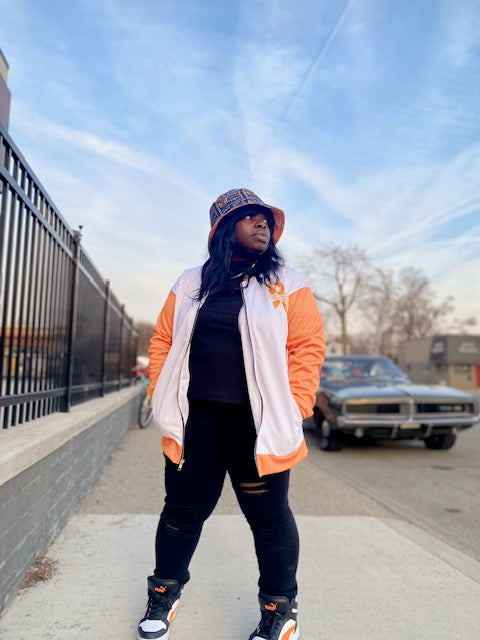 Find A Cure for Leukemia - Unisex French Style Terry Jacket (Orange Sleeves)