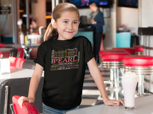 Rare, Priceless, Pearl Collage - Youth Tee
