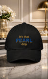 Royal Blue & Gold Pearl Drip Flex Fit Hat