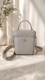 The Unforgettable Pearl – Gray Top Handle Bag