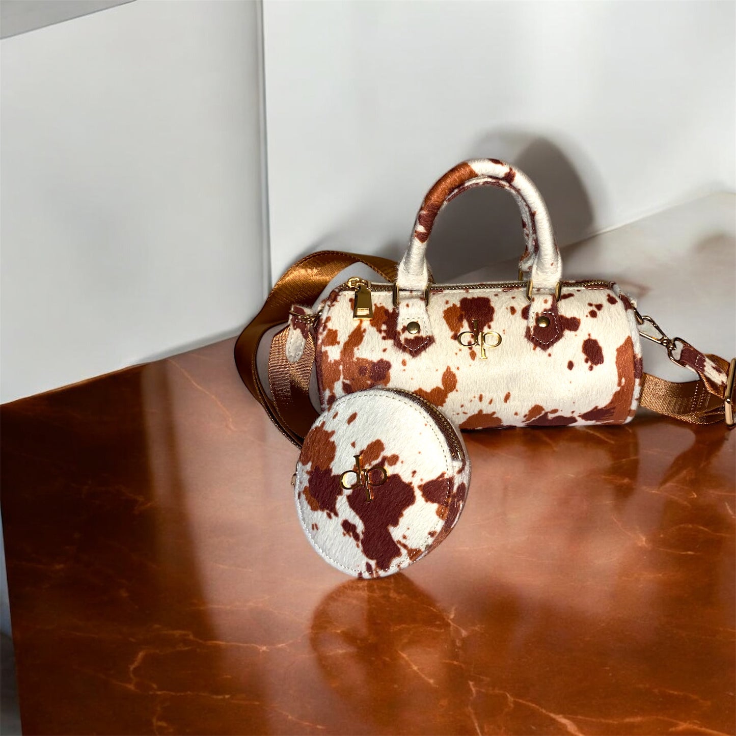 Confident Pearl - Brown Cow Print