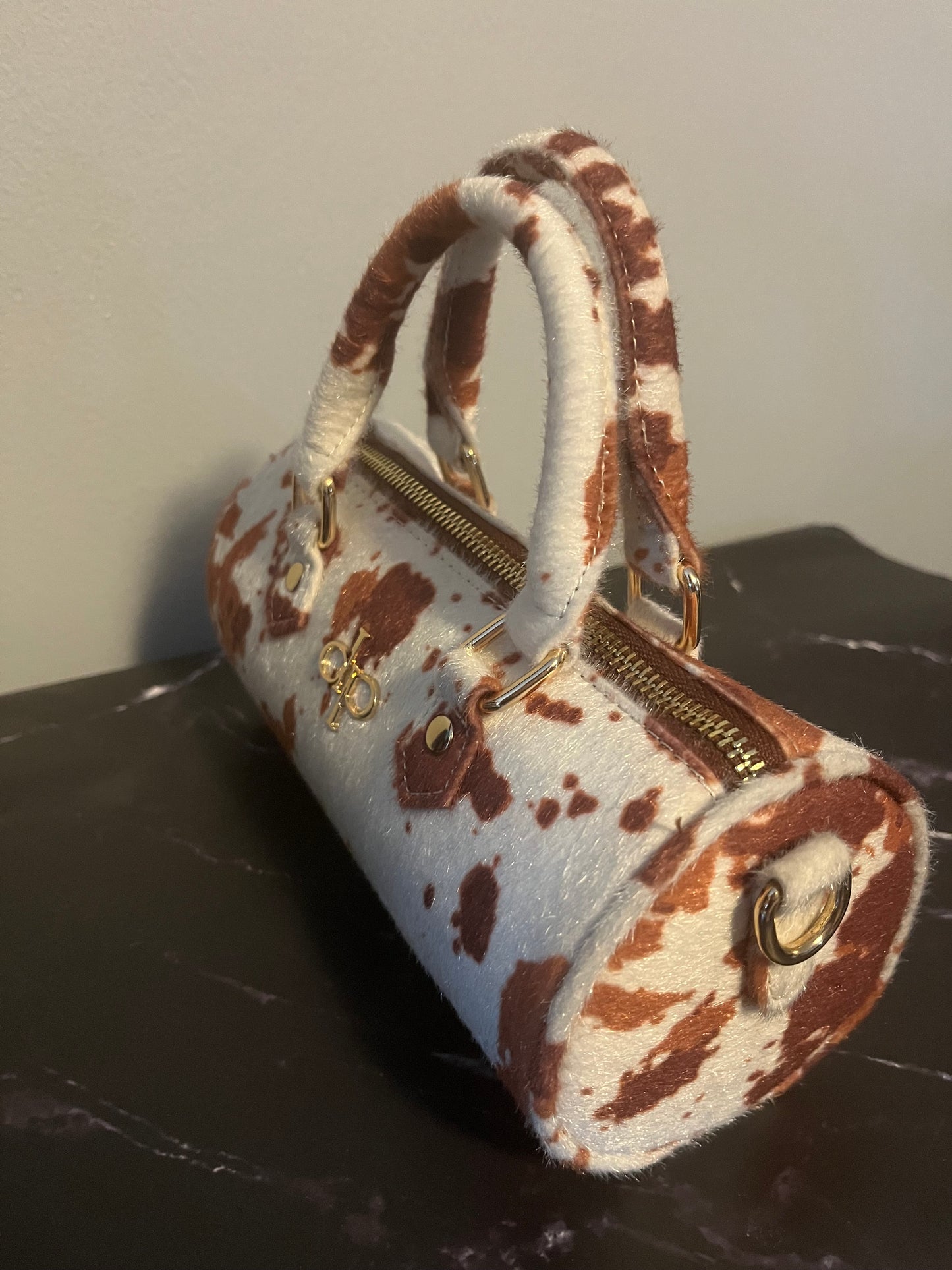 Confident Pearl - Brown Cow Print